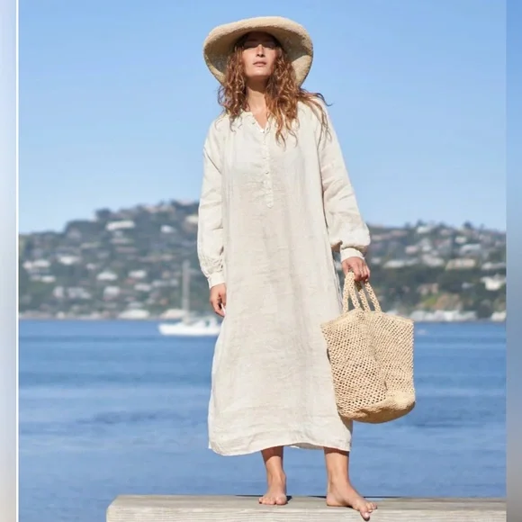 CP Shades Linen Dress in Sand - Picture 2 of 9